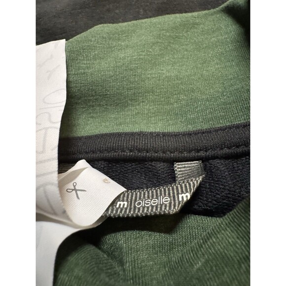 Oiselle Mock Neck Short Sleeve Shirt Top Black Green Women’s Medium Athletic Gym - Picture 4 of 7